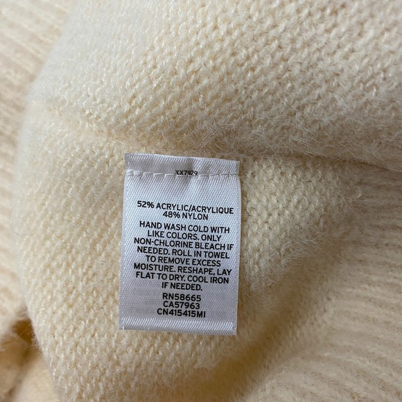 Caslon Ivory Cream Chenille Turtleneck Oversized Pullover Sweater Size Medium - Picture 8 of 9